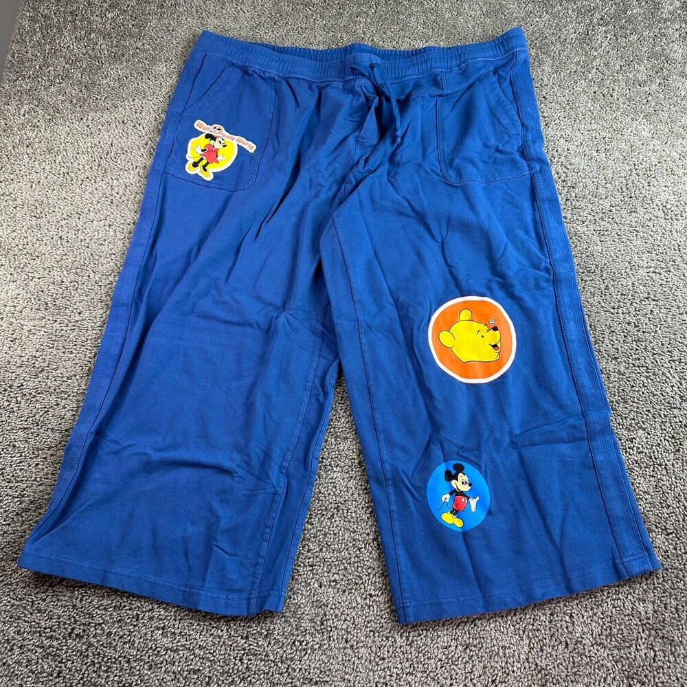 Walt Disney World Vault Collection Sweatpants Womens 1x Blue Wide Leg Capri Pooh